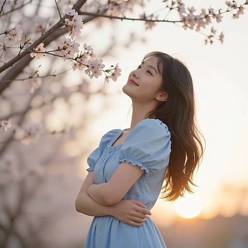 Radiant Springtime Serenity Woman