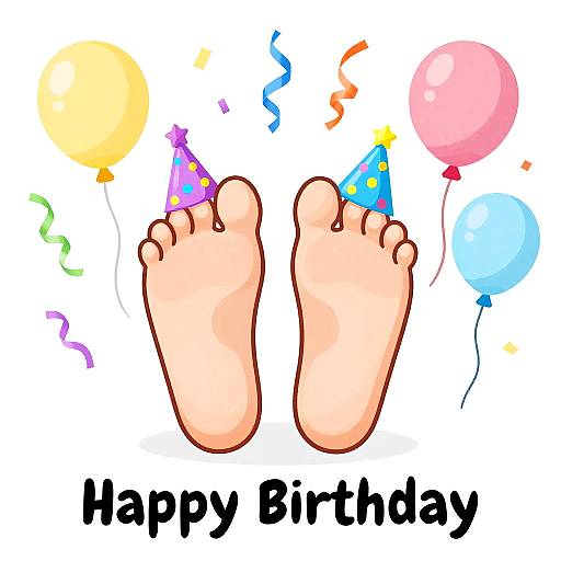 Playful Cartoon Feet Birthday Meme