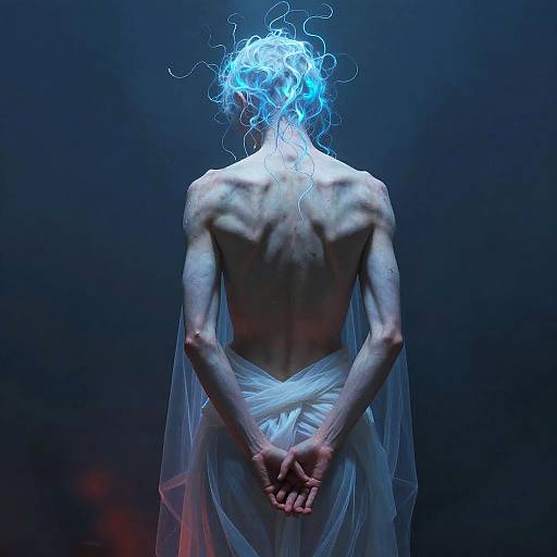 Ethereal Androgynous Figure in Mist