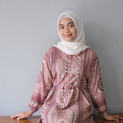 Young Southeast Asian Woman in White Hijab