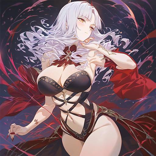 Illustration of Carmilla (fate), fate (series) in the style of Hxxg