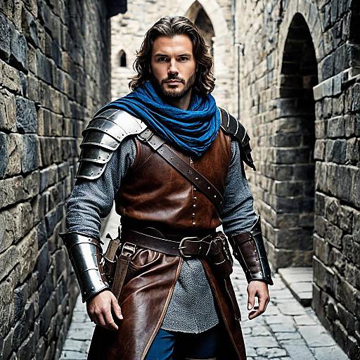 Medieval Mercenary in Stone Alleyway