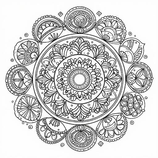 Intricate Sweets and Floral Mandala