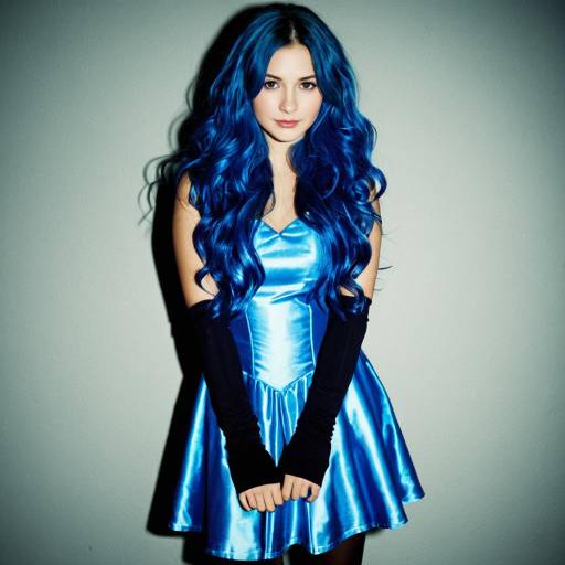 Woman in Blue Halloween Costume