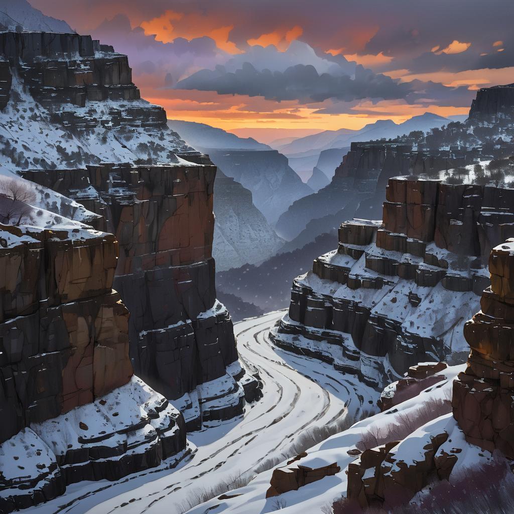 Dramatic Dusk in Rocky Highlands