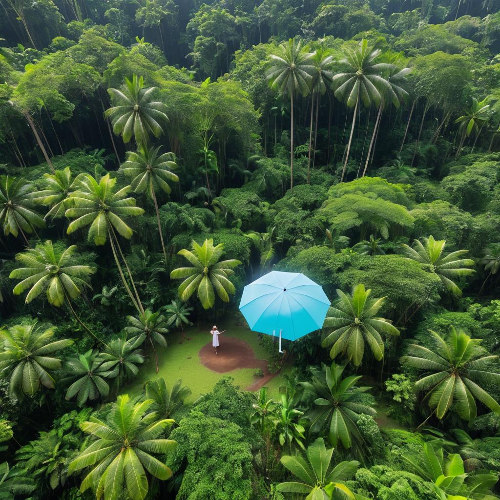 Serene Drone View in Tropical Rainforest