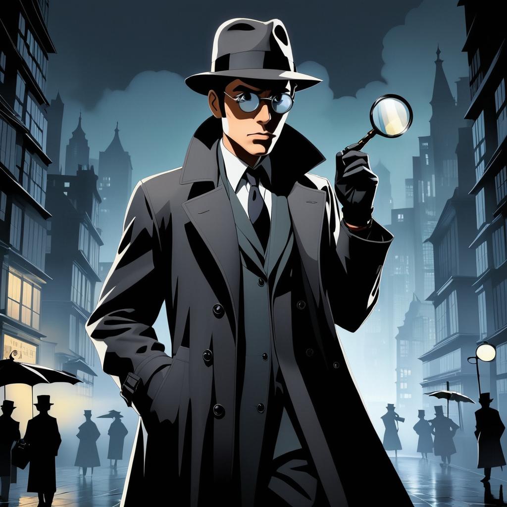 Noir Detective in Anime Style