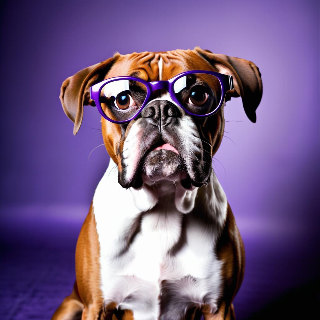 Comically Exaggerated Boxer Dog Portrait