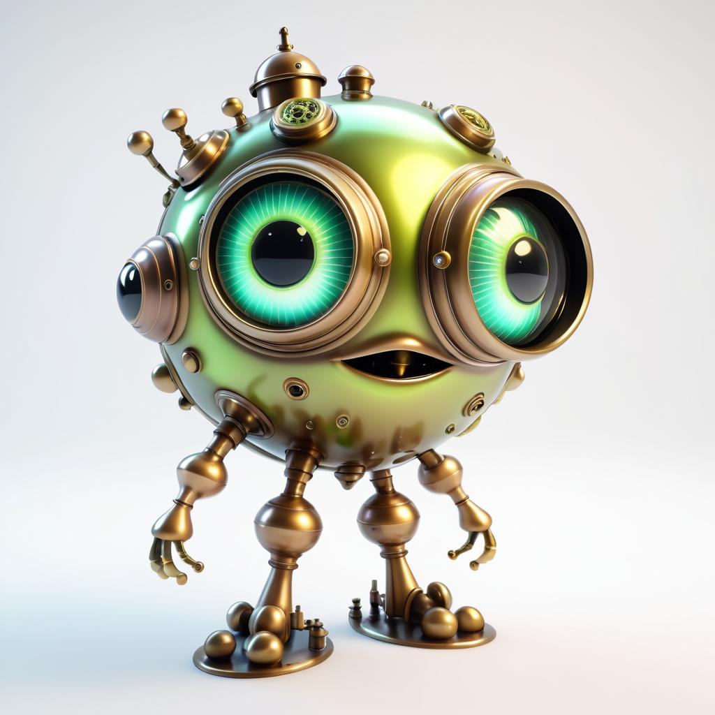 Charming Steampunk Alien Game Asset