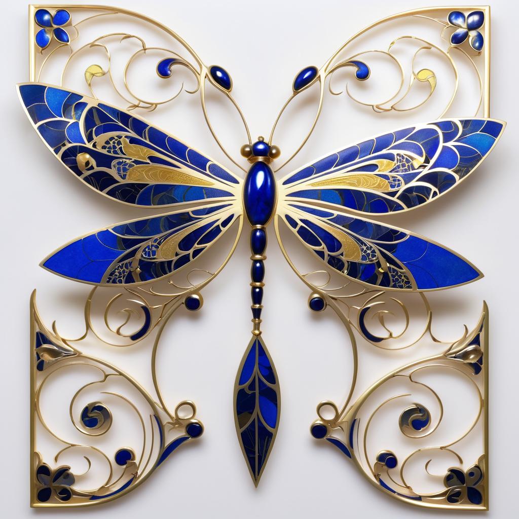 Dynamic Art Nouveau Dragonfly Design