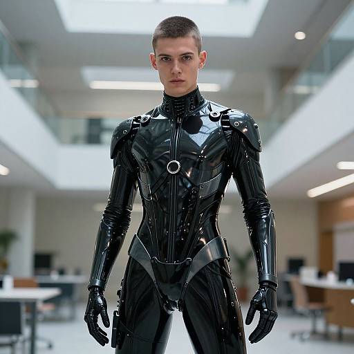 Hyper-Realistic Cybernetic Latex Portrait