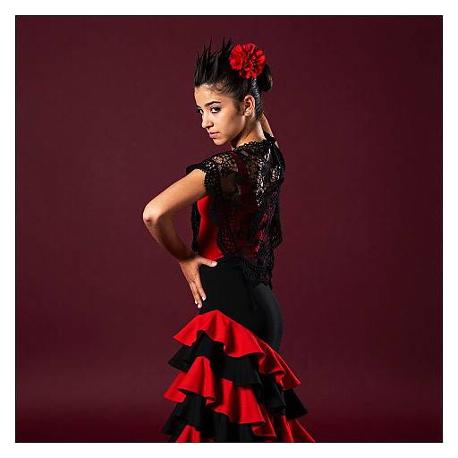 Spirited Flamenco Teen in Traditional Dress