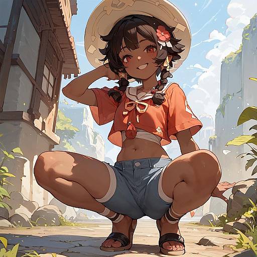 Talim Squatting on Sandy Dune