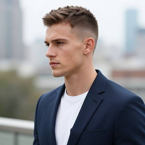 Stylish European Man with Curtain Haircut