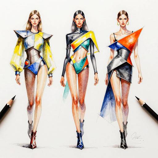 Futuristic Fashion Designer Sketch