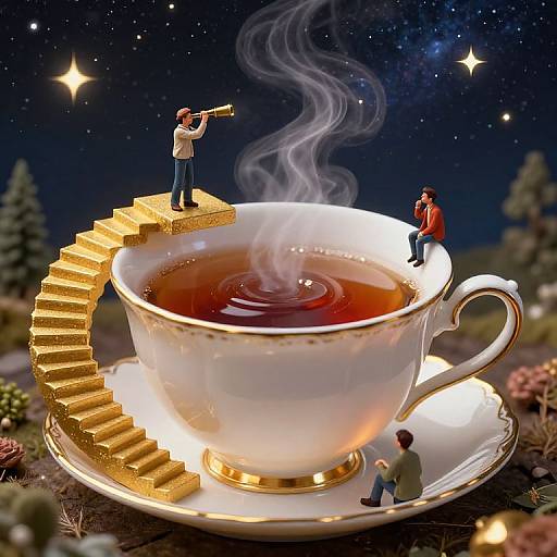 Surreal Teacup Stairway to Stars