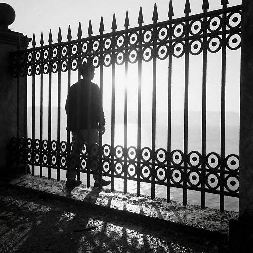 Mysterious Iron Fence in Dramatic Light