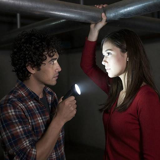 Industrial Night Portrait: Flashlight and Pipe