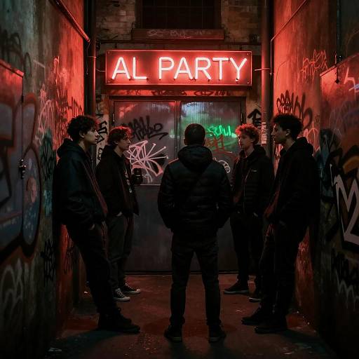 Gritty Urban Alley Nightlife Scene