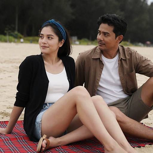 Romantic Beach Picnic Moment Captured