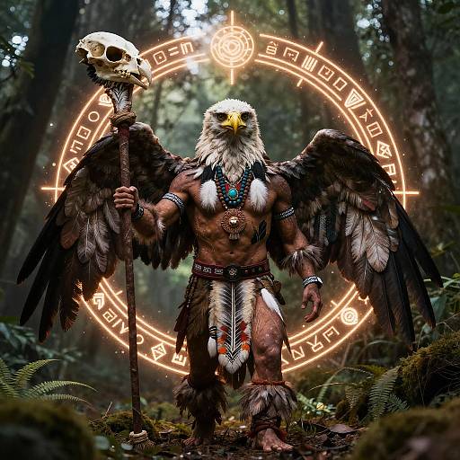 Eagle Shaman in Enchanted Forest