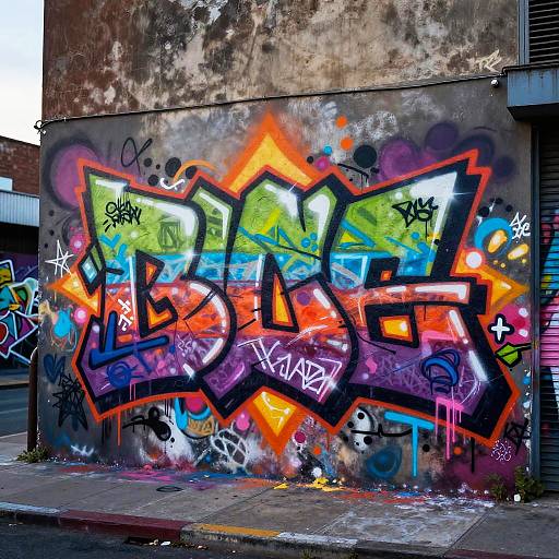 Vibrant Graffiti Style Urban Mural