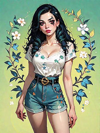 Realistic Bohemian Woman in Nature