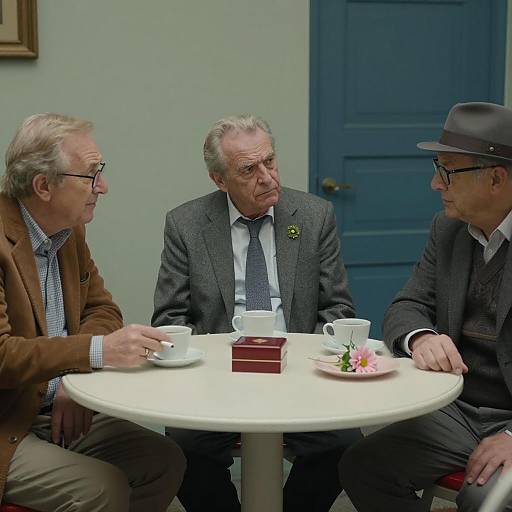 Three Older Men at a Round Table