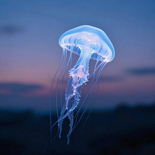 Luminous Jellyfish in Twilight Sky
