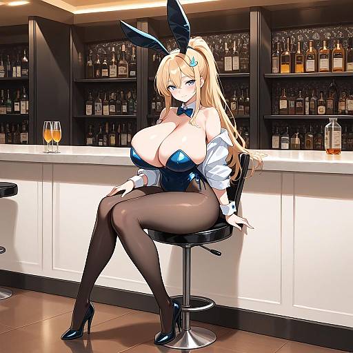 Seductive Playboy Bunny at the Bar