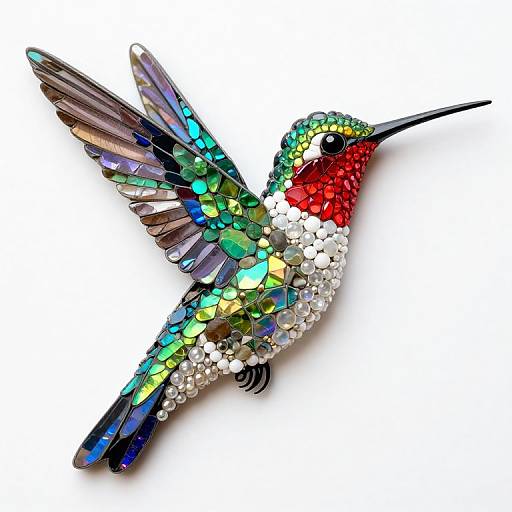 Iridescent Mosaic Hummingbird Art