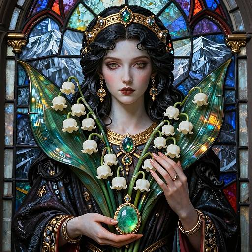 Intricate Gothic Lily of the Valley Amulet