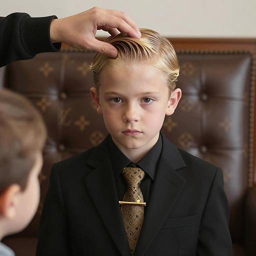 Elegant Young Boy in Formal Attire