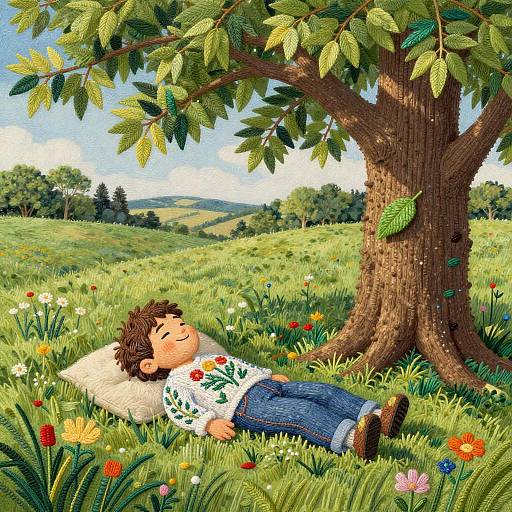 Joyful Child Under Tree of Life