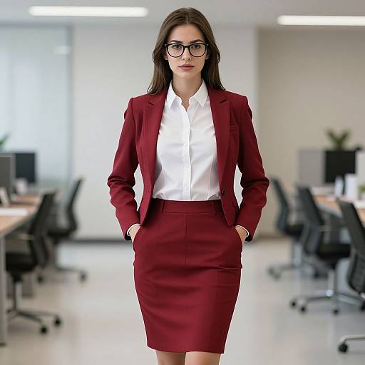 Realistic Office Lady in Formal Outfit