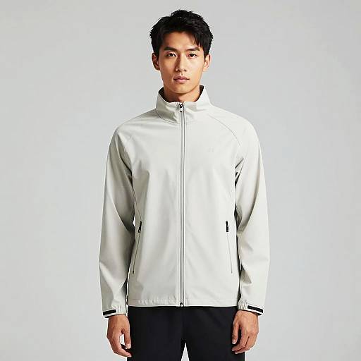 Stylish man in light athletic jacket