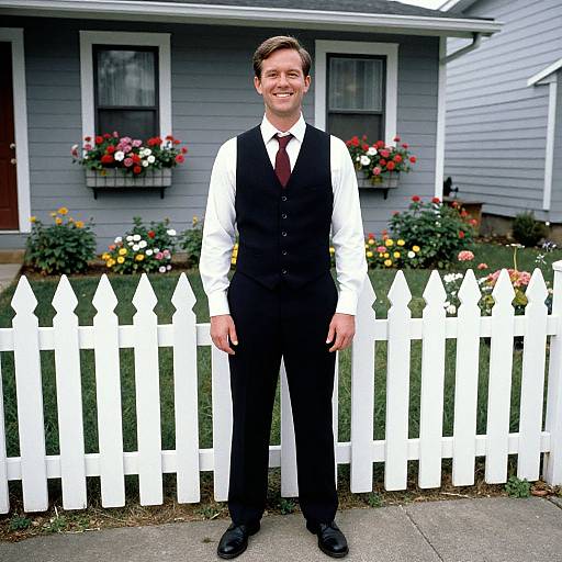 Vintage Portrait of Smiling Man Outdoors