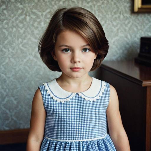 Realistic Portrait of Young Girl in Dress