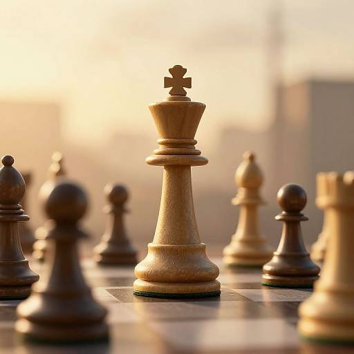 Cinematic 3D Chess Army in Golden Hour