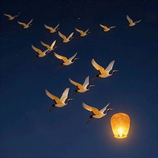 Celestial Golden Crane Lantern Procession