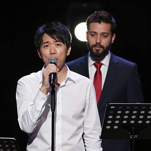 Dramatic Stage Performance with Two Men