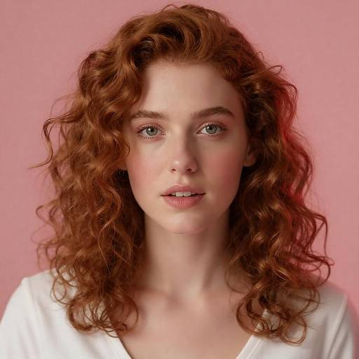 Close-Up of Woman with Curly Red Hair