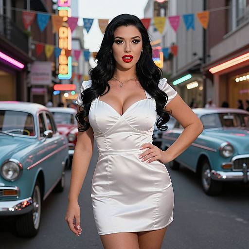 1950s Retro Cosplay Neon Alley