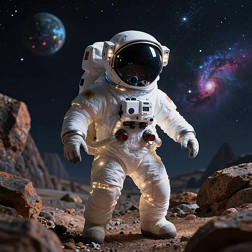 Curvaceous Astronaut on Alien Planet