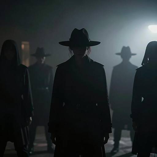 Mysterious Silhouettes in Foggy Atmosphere