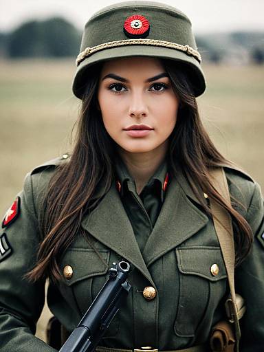 Realistic Female Soldier Portrait