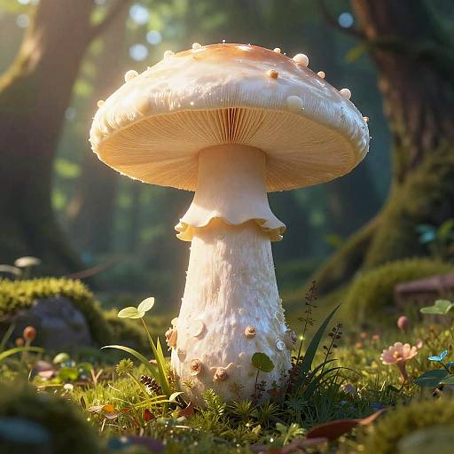 Whimsical Forest Fairy with Mushroom Hat