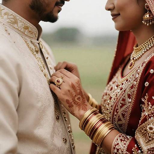 Traditional Wedding Attire Close-Up