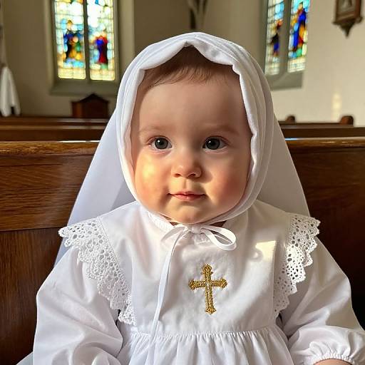Infant in Traditional Christening Outfit
