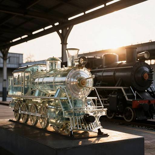 Glass Kinetic Sculpture at Golden Hour